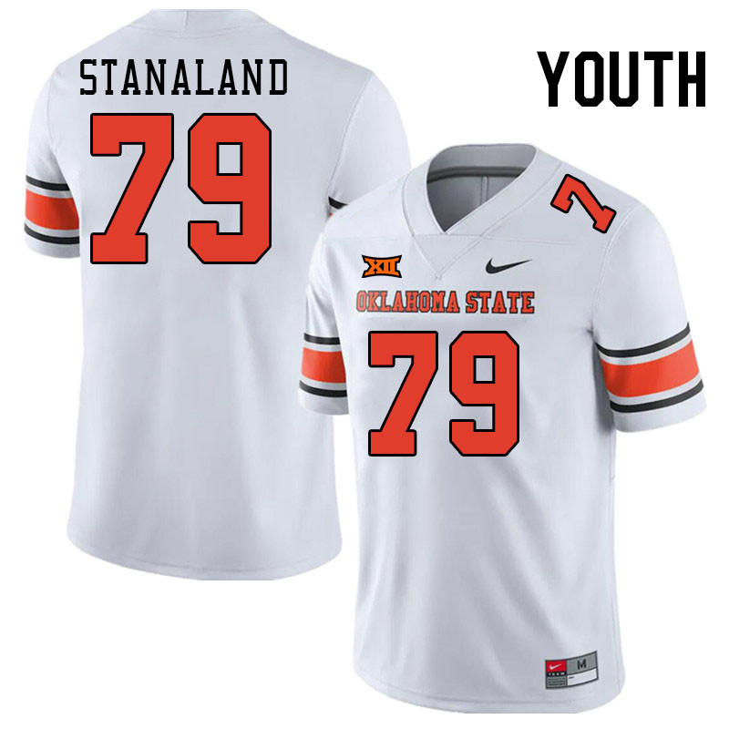 Men #79 Gage Stanaland Oklahoma State Cowboys College Football Jerseys Stitched Sale-White
